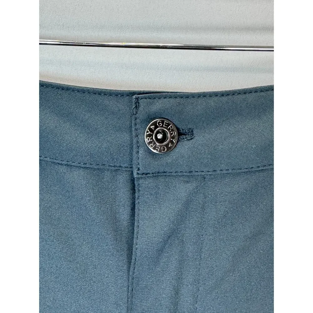 Gerry Mens Trail Hiking Shorts Stretch Zip Pockets Steel Blue Size 36
